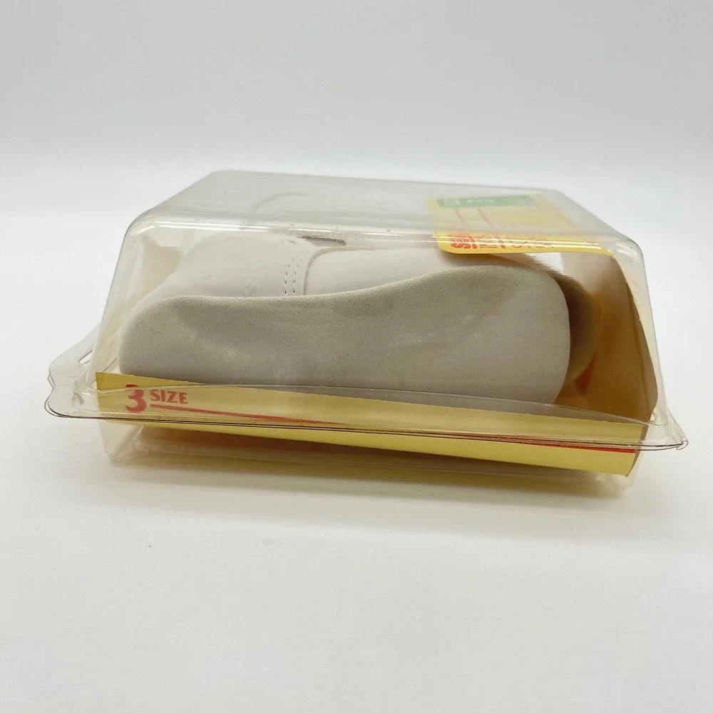 Vintage Sears Infant Soft Sole Shoes White‎ Crib Shoes Size 3 NOS 6-9 Months